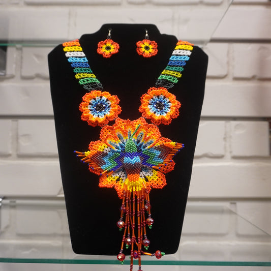 Handmade Mexican hummingbird necklace